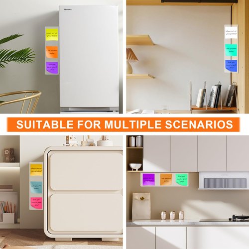 FaitAtten 2-Pack Frameless Monitor Sticky Note Boards - Screen Memo Board for Edgeless Monitors, Decorative Computer Transparent Side Panels, Home Office Computer Memo Holder