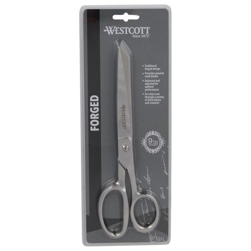 Westcott 9in Forged Classic Fabric and Paper Scissors, Heavy Duty, Knife-Edge for Sewing, Tailoring, General Arts and Crafts, Office