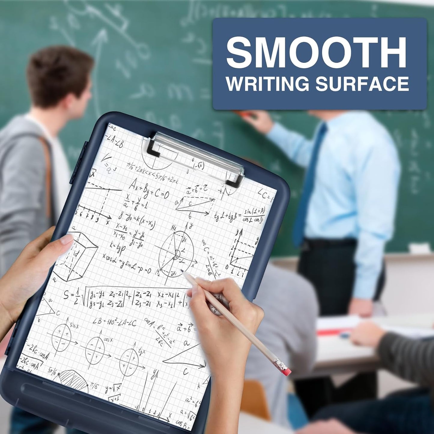 Sooez Clipboard - 8.5 x 11 Storage with Pen Holder | Durable Plastic Organizer for School & Office