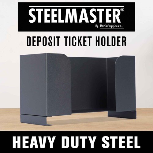 BankSupplies Deposit Ticket Holder - 10W x 4D x 6H - Scratch Resistant Black Steel - Check & Voucher Sorter - Desk Organizer for Deposit Slips, Receipts, Forms, Tickets