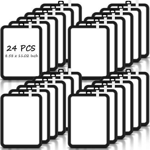 Outus 24 Pcs Mini White Board Bulk 8.5 x 11'' Small Magnetic Whiteboard Dry Erase Double Sided Writable Whiteboard Clipboard Pocket Sized Erasable Notepad(Black Frame)