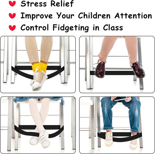 Skiennix 6 Pack Chair Bands for Kids | Sensory Tools for ADHD & Autism | Fidgeting Relief