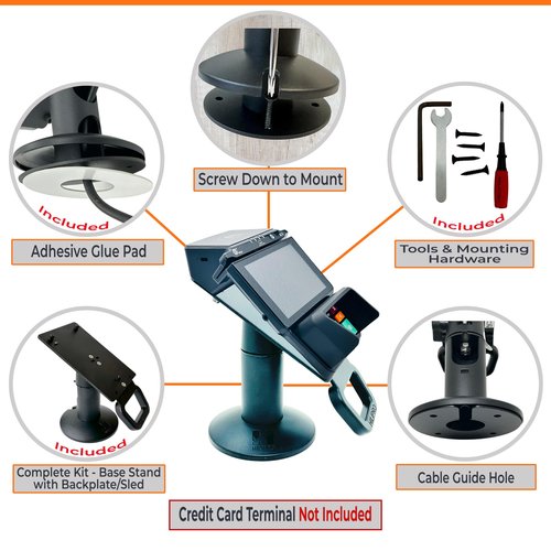 HILIPRO Swivel Point of Sale Stand for Pax A30 Credit Card Payment Terminal - Complete POS Stand -Swivel Stands