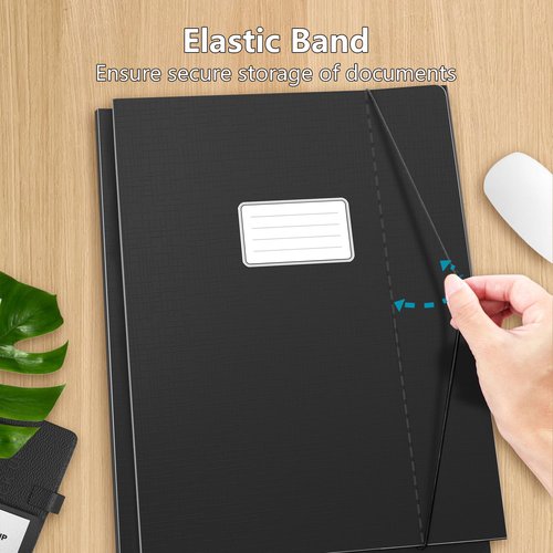 JiaWei File Folders, 12 Packs of Black File cases with Lable, 0.5×9×12.5 inches Black Folders for Office and School.