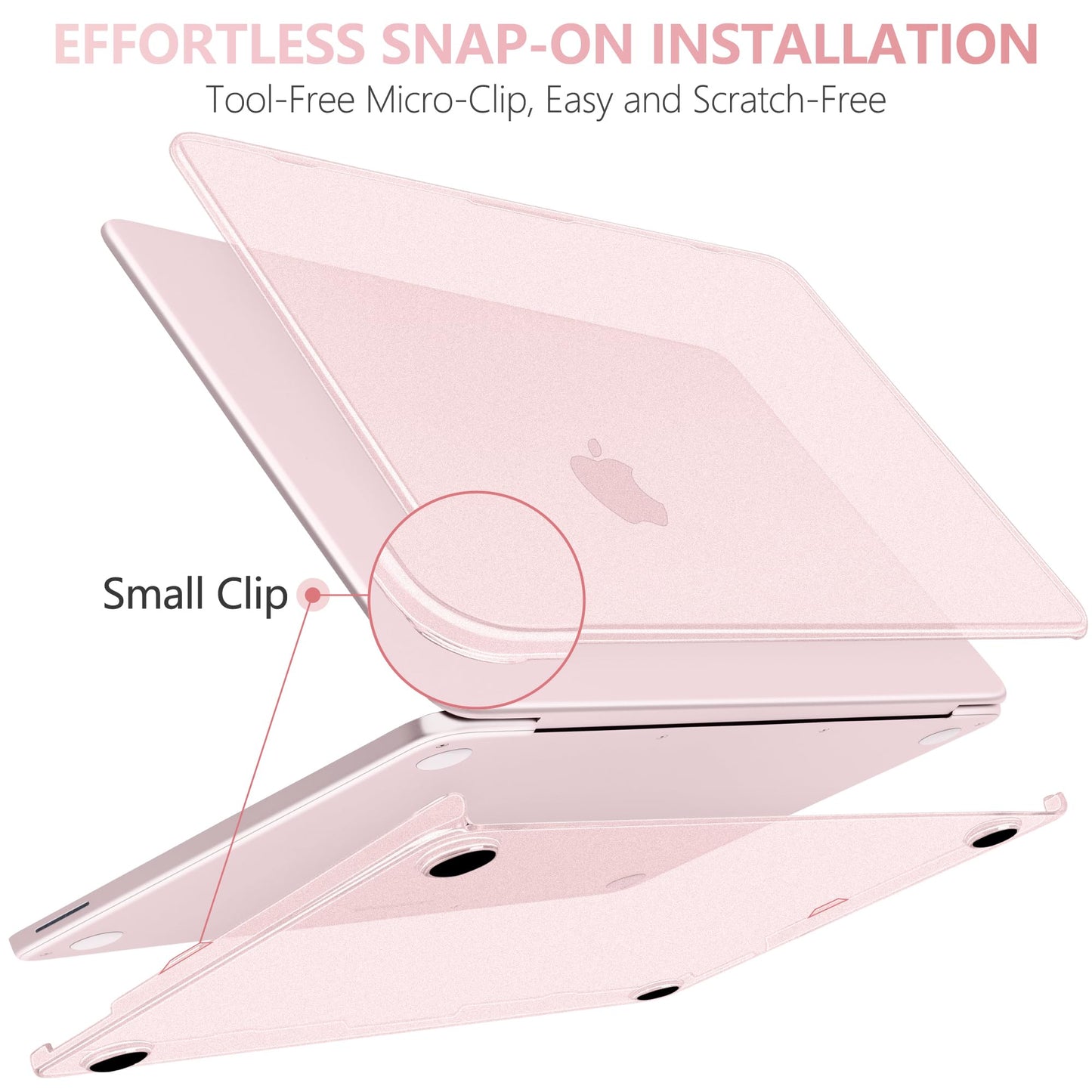 Batianda 4-in-1 Bundle for New MacBook Neo 13 inch Case 2026 Release Model A3404, Matte Protective Hard Shell Cover with Matched Keyboard Skin, Screen Protector, Official Color Matched, Blush