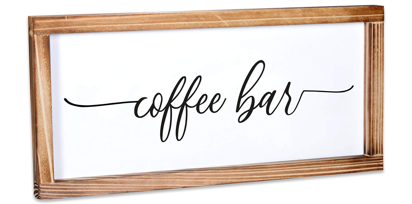 Coffee Bar Sign Decor 8x17 Inch, Coffee Sign Decor, Wooden Kitchen Wall Art