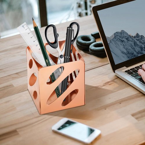 Eagle Desk Organizer 3 in 1 Set, Inlcudes Memo Holder, Pencil Holder and Business Card Holder, Rose Gold