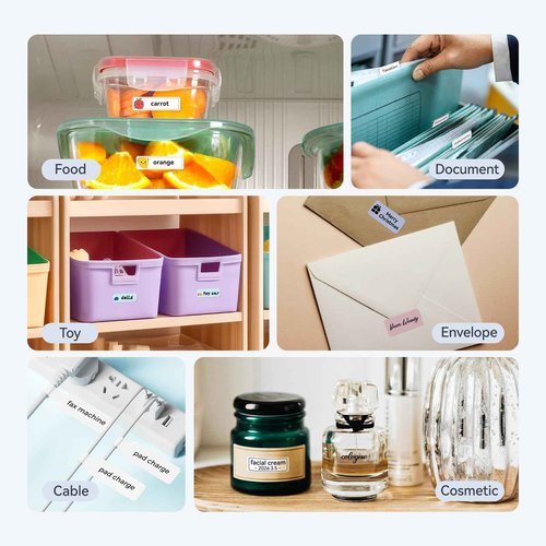 NIIMBOT D110 Upgraded Version Mini Label Maker Machine with 3 Tapes, Portable Bluetooth Thermal Printer, Sticker Labeler with Multiple Templates for Office Organization Home Kitchen School, White