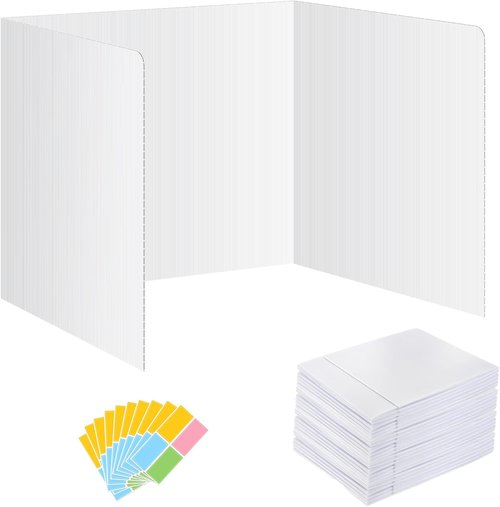 Skiennix 24 Pack Privacy Shields - Student Desk Dividers for Testing | Includes Extra Labels