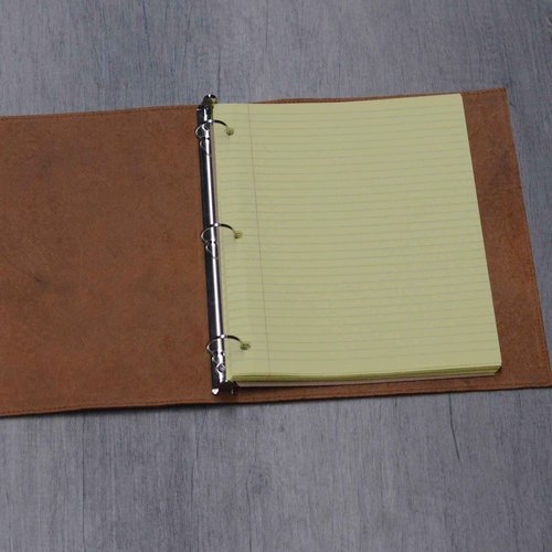 Leather Binder Handmade by JJNUSA, 3 Ring Binder, 1" Round Rings, Organizer Planner for A4 8.5" x 11" Notepad Notebook Documents