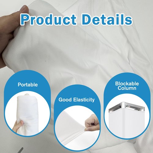 2PCS Thick White Truss Cover - High Elasticity Scrim Sleeve for 6.56 ft x 12 in Box Truss - Ideal for Wedding, Performance,Concert Decorations