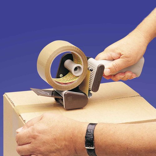 3M Scotch Low Noise Tape Dispenser H150 for Quiet or Recurrent Use, Pistol Grip Design, High-Impact Resistant, 2 in,Gray