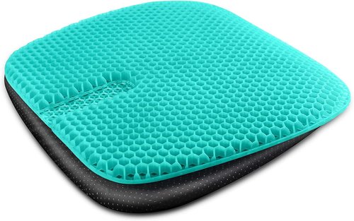 Masteymoh Gel Seat Cushion - Pressure Sores Relief & Cooling Comfort | 18.5x17.3x1.2 Inches, Non-Slip Cover