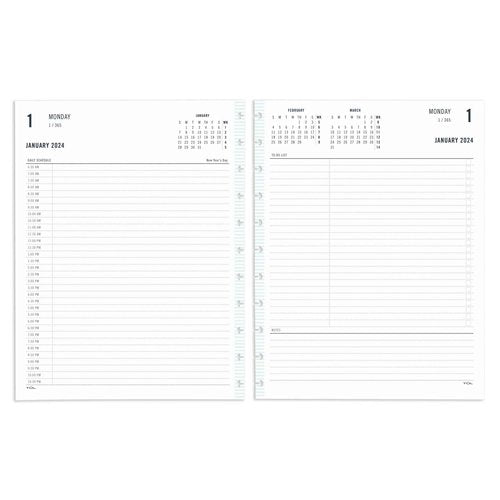 2024 TUL® Discbound Daily Planner Refill Pages, Half-Hourly Appointment Times, Letter Size, Fashion, January To December