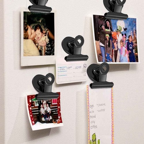 VNDUEEY 90 Pack Black Magnetic Clips Fridge Magnets Refrigerator Magnet, Whiteboard Magnets Magnet Clips for Locker, Clip Magnets for Home, School, Office, Teaching