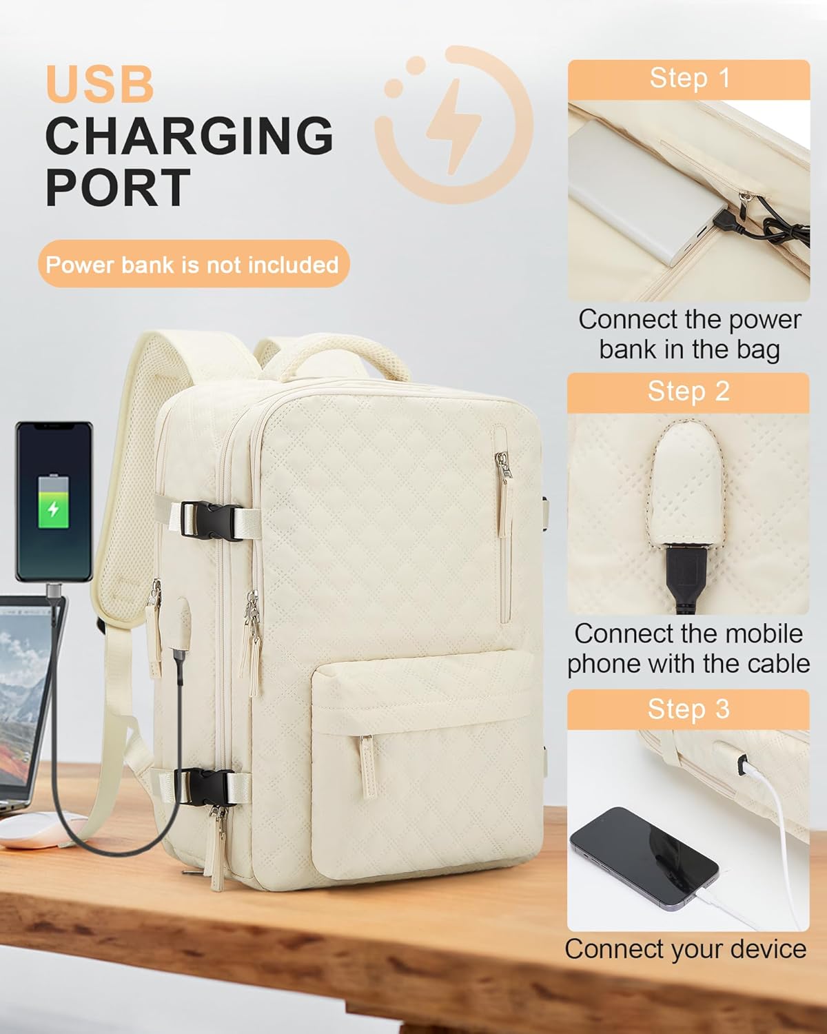 WONHOX Large Travel Backpack - Flight Approved Laptop Bag for Work & Business | Unisex Design