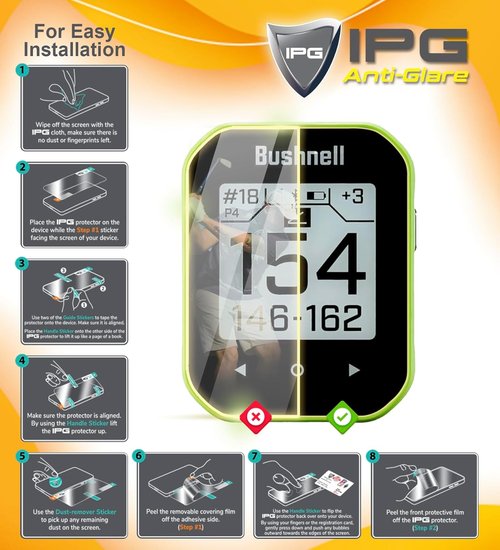 IPG Anti-Glare Screen Protector Film for Skycaddie Pro 5X Golf GPS - 5.5 Inch Matte Finish for Outdoor Use