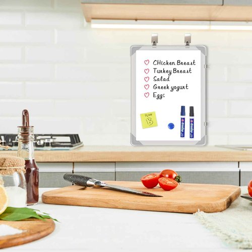 Message White Board 24" x 16"(60cm x 40cm) Small Dry Erase Calendar for Wall Portable with Drawing Teaching Memo Handwriting