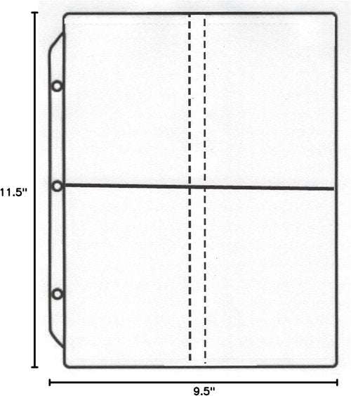 RABCO Vinyl Sheet Protector - 4 Pocket Design, 5.25" x 4.25", 24-Pack | Made in USA