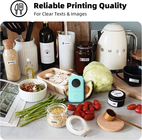 Phomemo D30 Label Maker - Portable Bluetooth Printer with 7 Rolls of Label Tape | Easy to Use Mini Labeler