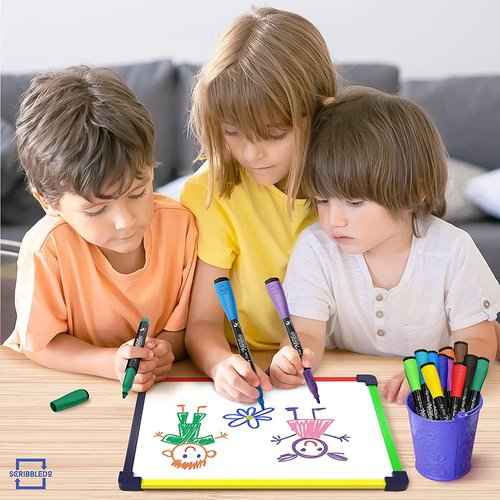 10 Pack Small White Board Dry Erase Board for Kids Portable 9"x12" Drawing Magnetic Mini Whiteboard White Board for Students Teachers School Supplies Lapboard Small Dry Erase Board for Kids & Erasers