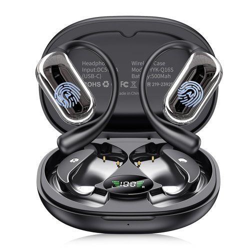 MAIJOFO AI Translation Earbuds Real Time, 144 Language Translator Earbuds OWS 4-in-1 Translation Headphones, Fit iOS and Android, Ideal for Travel Business Learning（Ink Black）