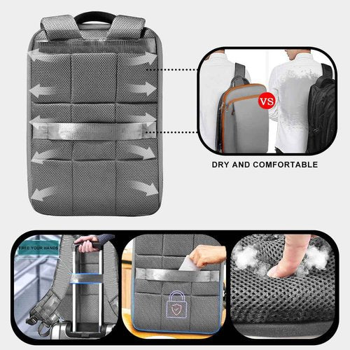 ZINZ Slim and Expandable 15 15.6 16 Inch Laptop Backpack Anti Theft Business Travel Notebook Bag with USB, Multipurpose Large Capacity Daypack for Men & Women,G01OG01