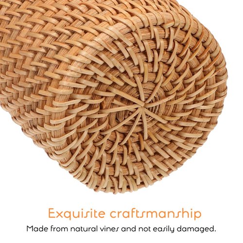 SEWACC 2pcs Woven Pencil Holder Makeup Brush Organizer Cosmetic Brush Organizer Holders Woven Pencil Cup Stationery Storage Pen Storagehook Pots Dispenser Wooden Bohemian Office