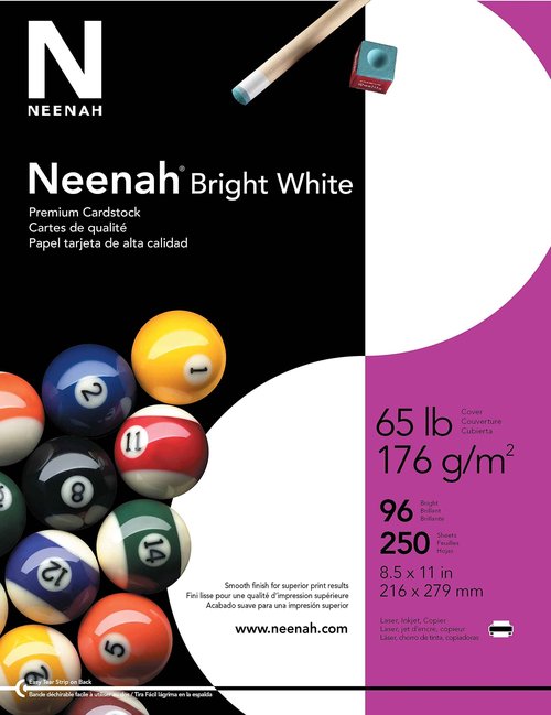 Neenah Premium Cardstock, 8.5" x 11", Bright White & Cardstock, 8.5" x 11", 90 lb/163 gsm, White, 300 Sheets & Creative Collection Classics Specialty Cardstock Starter Kit, 8.5 X 11 Inches, 72 Count