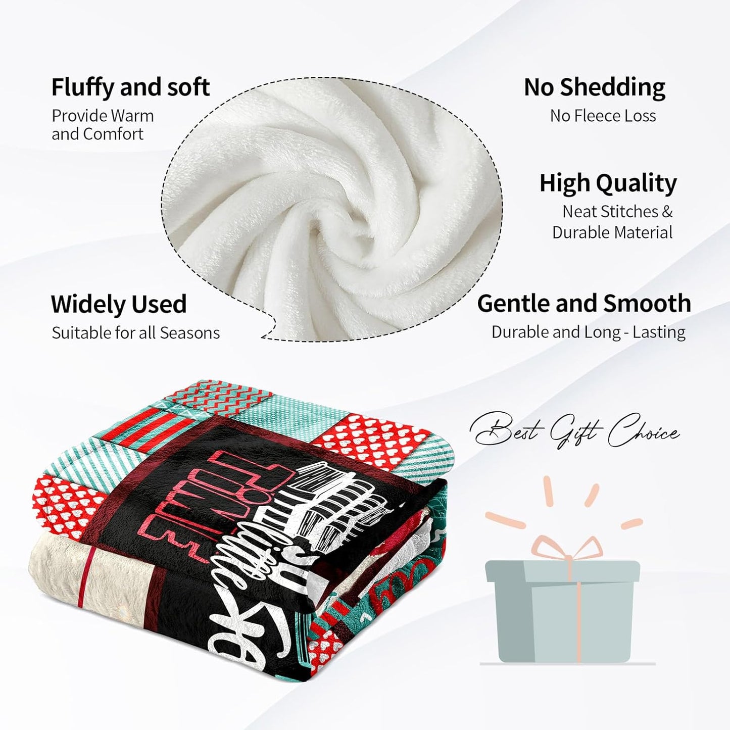Skiennix Book Lovers Throw Blanket - Cozy 60"x50" Gift for Readers & Bookworms | Perfect for Book Clubs