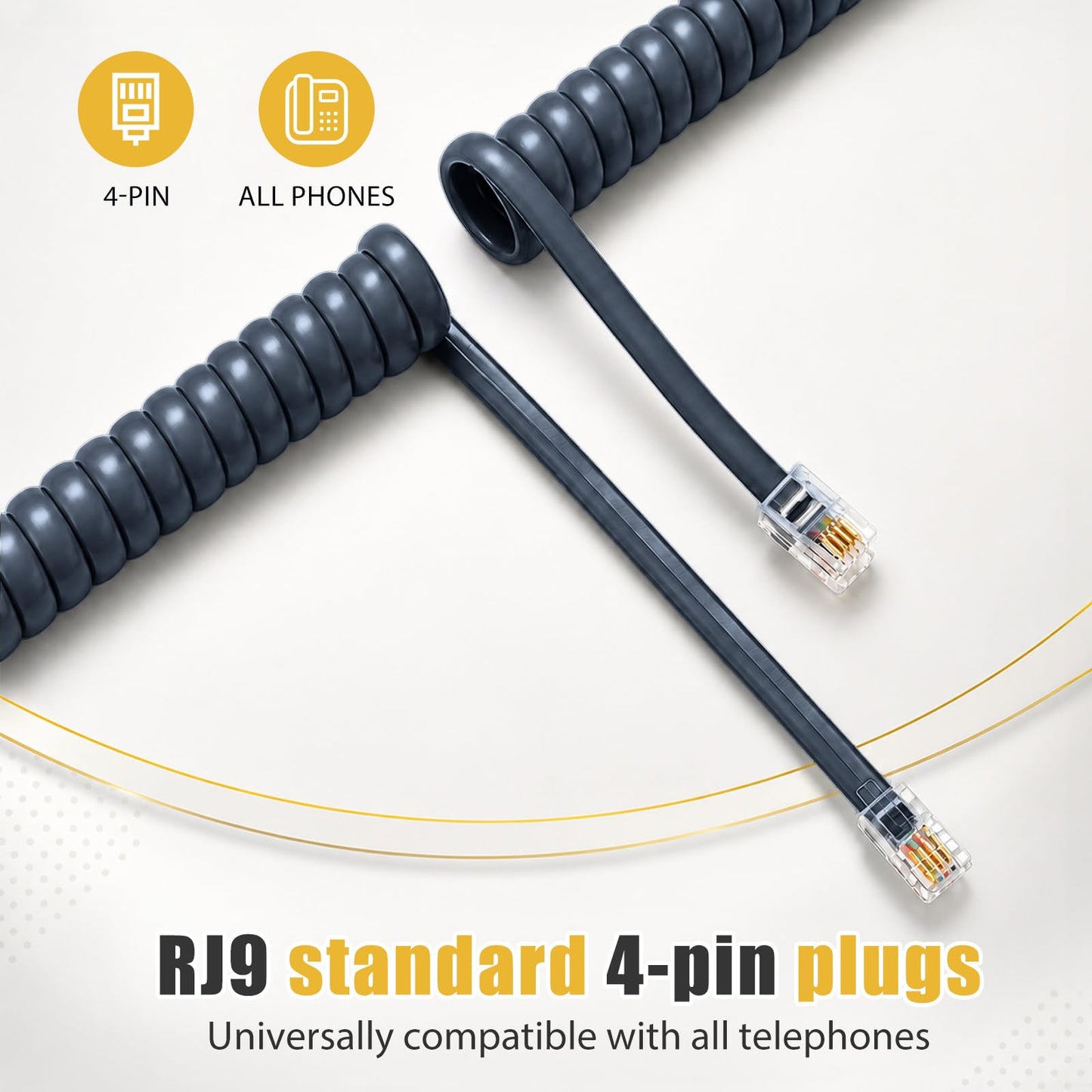 Comtrue Phone Cords for Landline, 2-Pack, Telephone Handset Cords