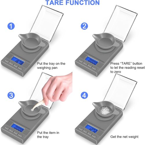 Fuzion Milligram Scale - 50g Capacity | Precision Digital Scale with LCD Backlit Display & Tare Function