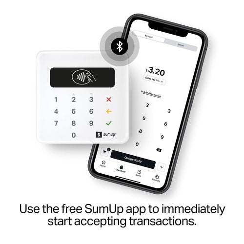 SumUp Plus Card Reader, Bluetooth - NFC RFID Credit Card Reader for Smartphone