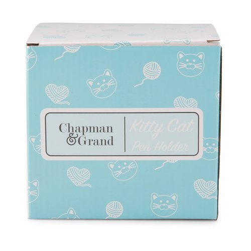Chapman and Grand Relaxing Kitty Cat Pen Holder (White/Turquoise), Patent Pending