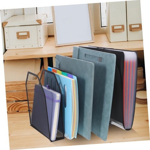 OSALADI Upright Mesh Desk File Organizer Removable Section Sorter for Office Home and Classroom Storage Stylish and Functional File Holder