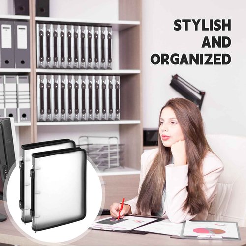 Teling 8 Pcs Zipper Binders with 3 Ring Zipper Binder, Refillable Plastic Clear File Organizer Planner for Projects, Assignments, Memos, School Work (1 Inch,White)