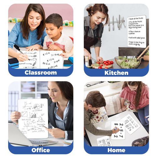 24 Pack Dry Erase Board, 9"x12" Double-Sided White Board with 24 Erasers for Students, Portable & Reusable Small White Lapboards Bulk for Classroom/Homeschool/Teacher