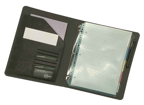 Binder Portfolio Organizer with Color File Folders, Business and Interview Padfolio with 3-Ring Binder, Clipboard (Pack of 2)