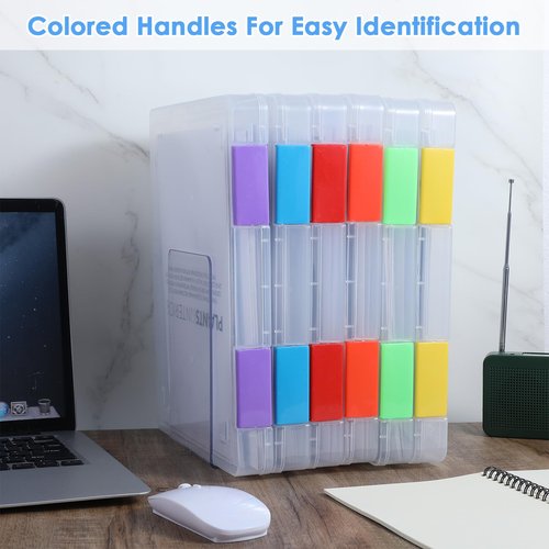 cobee 6 Pack Plastic A4 File Box, Clear Scrapbook Paper Storage Magazine Protectors for Collectors A4 File Box US Letter Organizers Holder Office Document Holder Plastic Board Game Storage