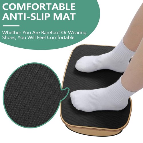 Wood Foot Stools for Under Office Desk,Ergonomic Rocking Footrest with All-Non-Slip Mat,Foot Rest for Under Desk at Work,Feet Support Leg Under Stools Footrest for Home Office Gaming