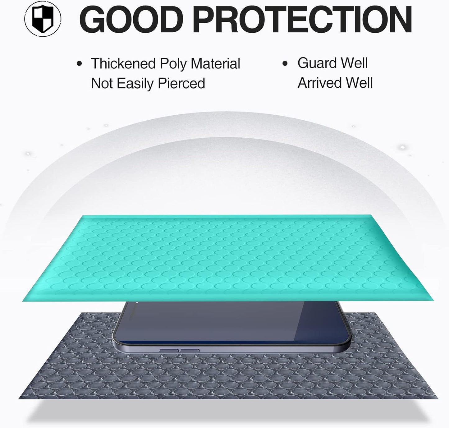 UCGOU Bubble Mailers - Teal 6x10 Inch Poly Padded Envelopes | 50 Pack Waterproof Self-Seal Bags for Shipping