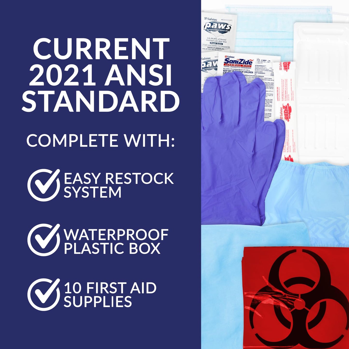MFASCO Deluxe PPE Bio Cleanup Kit - Complete PPE & Bodily Fluid Clean-Up - Tailored for Workplace, Law Enforcement, Health Care, Nursing Home & First Responder Environments