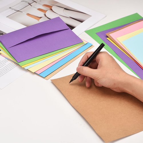 PATIKIL 20Pack Light Yellow 4x6 Blank Cards and Envelopes, Self Seal A6 Envelopes with Folded Cardstock Small for Greeting Cards Wedding Greeting Birthday Invitations Letter Mailing
