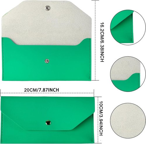 BLMHTWO Cash Wallet - Reusable Leather Envelope for Budgeting & Billing | Light Green
