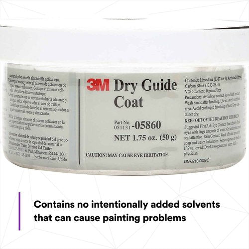 3M Dry Guide Coat Cartridge 05860, Refill, Carbon Black Powder, No Ripples, No Masking, 1.75 oz (50 g), Dark Gray