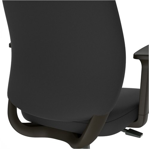 STAPLES Essentials Fabric Drafting Stool with Backrest and Footrest, Black (UN59388)