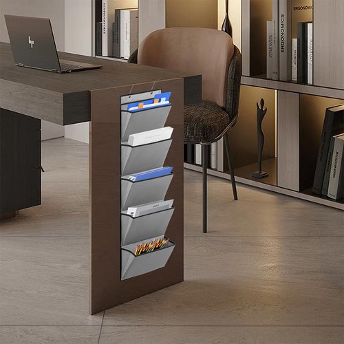 TEMUORG 2 Pcs Over the Door File Organizer Back to School Hanging File Holder Classroom Office Organization for Mails Papers Magazines and Books (5 Pockets)