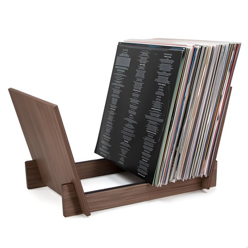 M MUSIC PUBLIC KINGDOM MPK Vinyl Record Stand Holder DIY Wood Vinyl Record Storage Holds up to 70 LP Records Desktop Mount Easy Assembly Album Records Display Organizer Record Player Accessories Gift