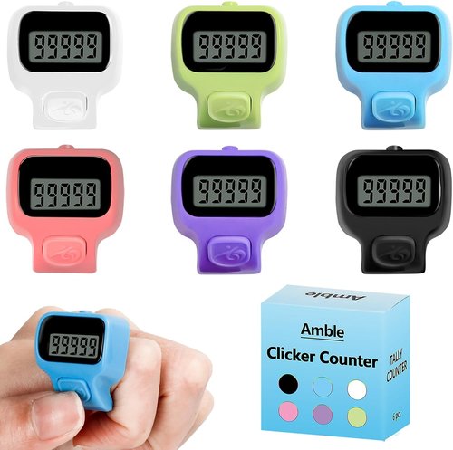 Amble Clicker Counter - 6 Pack Electronic Tally Counters for Knitting, Crochet, Golf & More