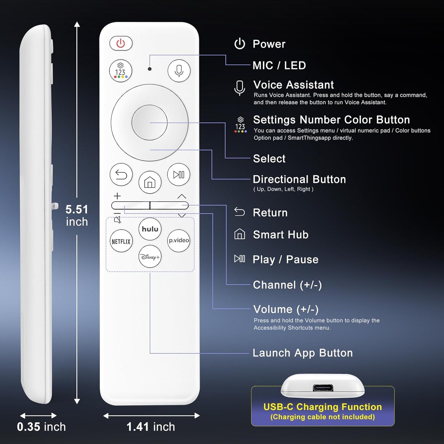 (Pack of 2) Replacement-Remote-Control for Roku-TV,Compatible for TCL Roku/Hisense Roku/Onn Roku/Philips Roku Smart TVs(Not for Roku Stick and Box)